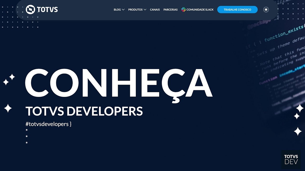 CONHE&Ccedil;A O TOTVS DEVELOPERS