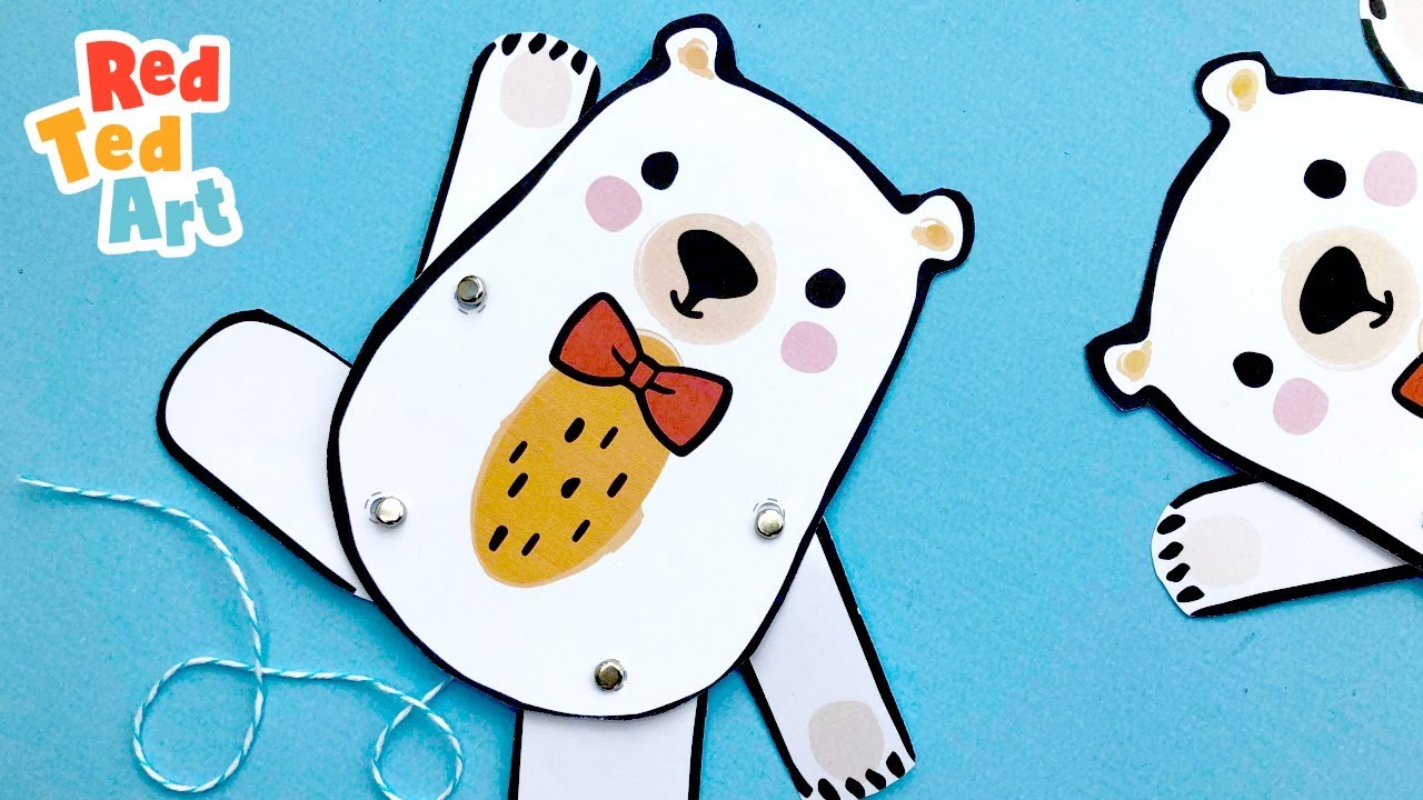 Red Ted Paper Puppet DIY - Fun & Easy Teddy Bear Puppet made from Paper