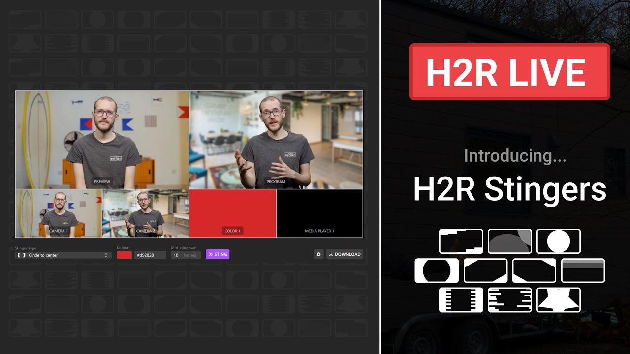 H2R Stingers - Easy stinger transitions for an ATEM or vMix! // H2R Live