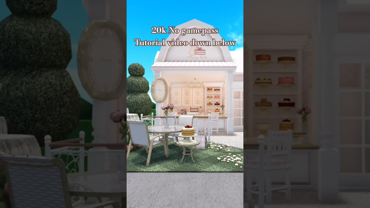 20k No Gamepass Cafe #robloxbloxburgspeedbuid #roblox #bloxburg #nogamepass #cafe