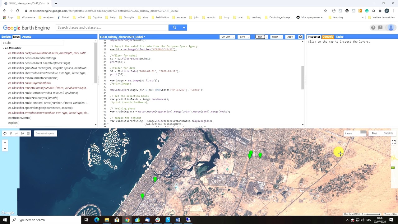 Supervised image classification with Landsat and machine learning algorithms in Google Earth Engine
