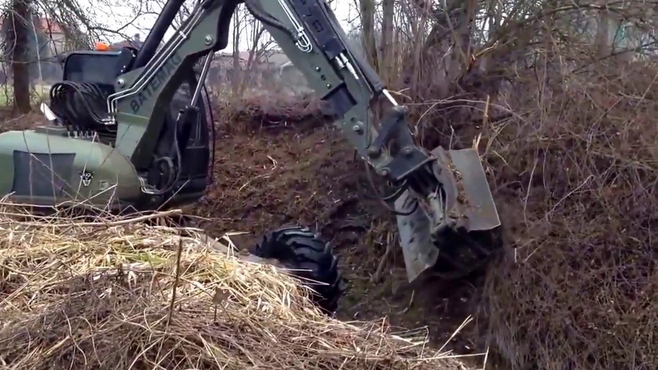 🔵 TECP120 Косилка кусторез OSMA на экскаваторе-пауке BATEMAG P70 4wd