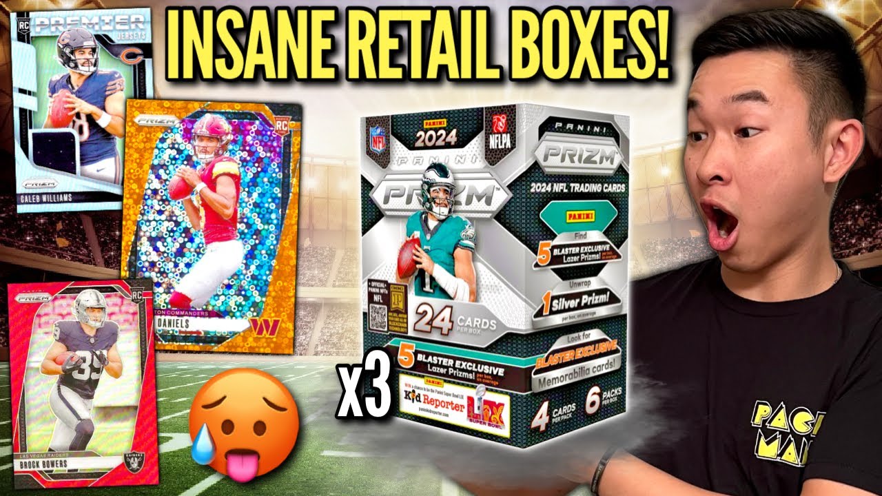ONE OF THE CRAZIEST RETAIL BOXES EVER! 😱🔥 2024 Panini Prizm Football Value Blaster Box Review x3
