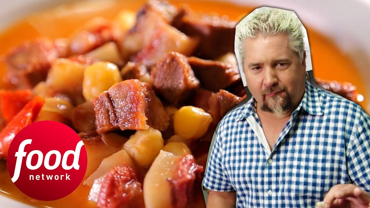 Guy Fieri Tries Capipota: A Catalan Dish Made With Veal Head! | Diners, Drive-Ins & Dives