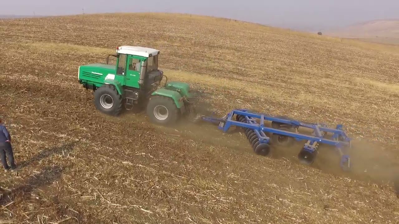 Grapa cu discuri GD-3.6 cu tractorul Slobodjanet