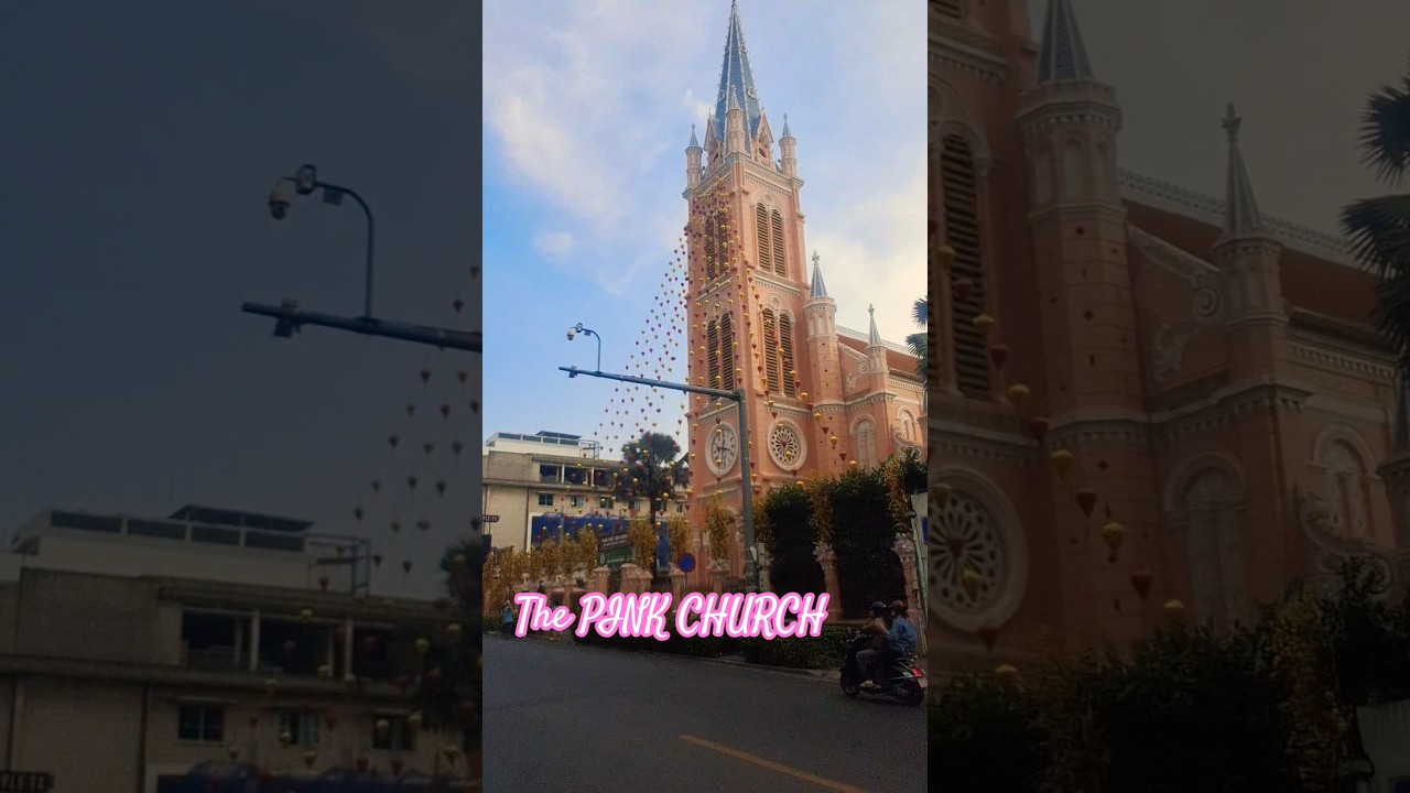 NH&Agrave; THỜ T&Acirc;N ĐỊNH / The PINK CHURCH . #travel #amazing #pinkchurch #church #nhatho #shorts #tongiao