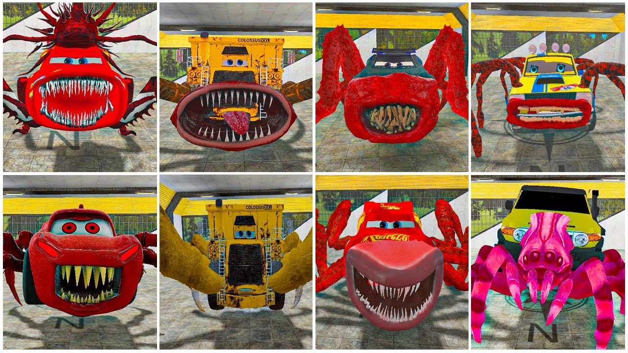 Everything Turned into Eaters: Tesla Eater, House Head Eater, Car Eater, Optimus Eater in GMOD
