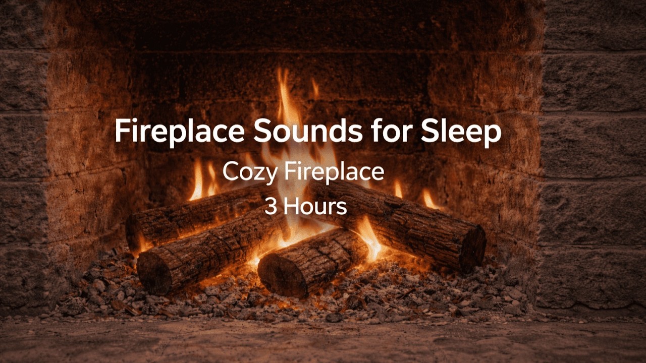 Fireplace Sounds for Sleep | Cozy Fireplace | 3 Hours
