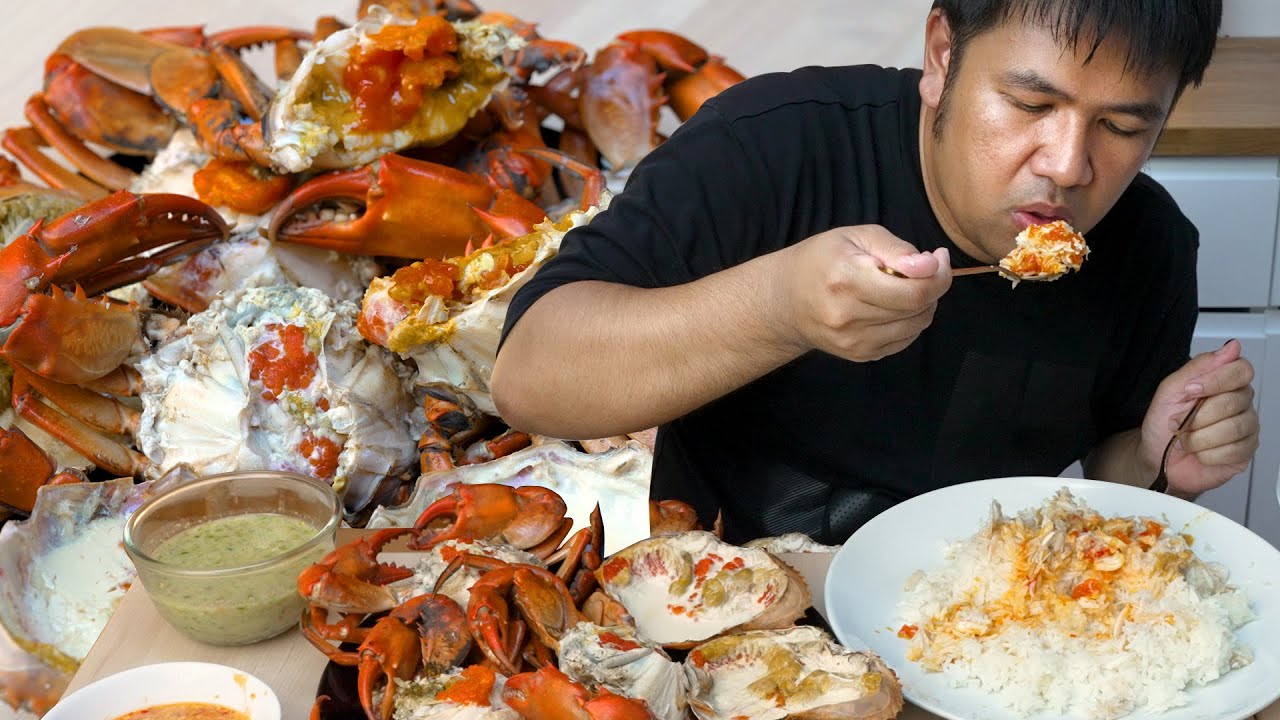 กินปูไข่นึ่งนมสด ตัวใหญ่ยักษ์ โคตรง่ายโคตรอร่อย : BANKII