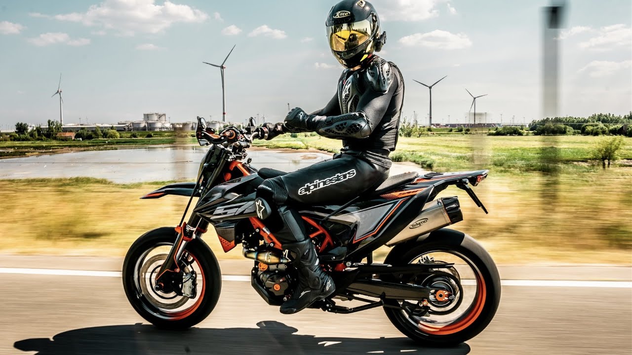KTM 690 SMC R 2021 TEKMO FULL TITANIUM Exhaust Sound / Wheelies / Fly By's / Revs