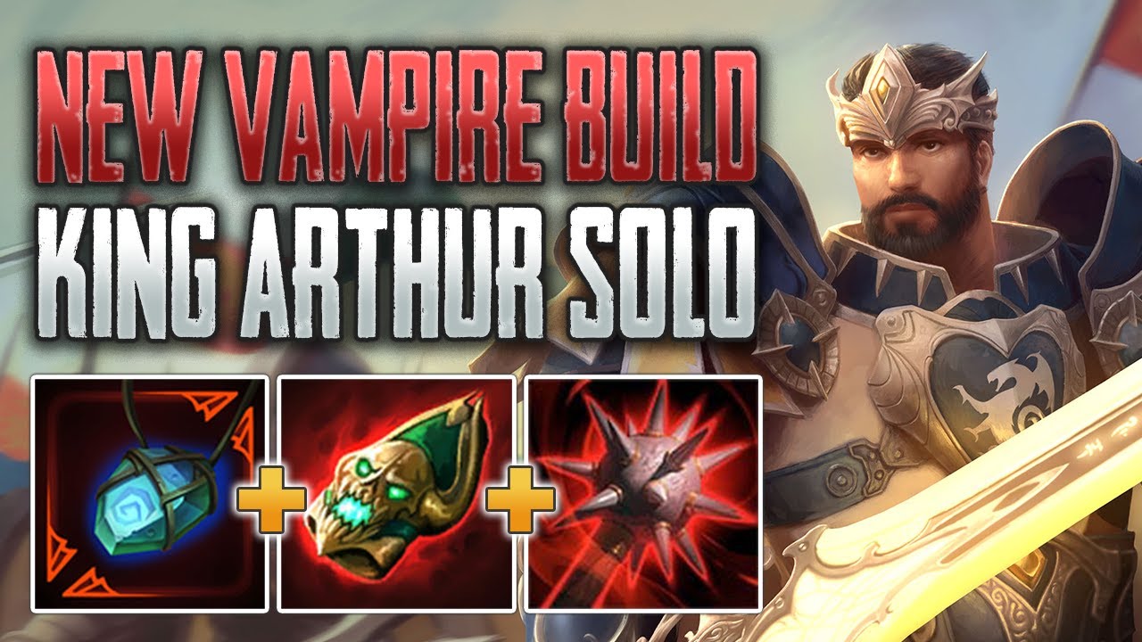 NEW VAMPIRE BUILD! King Arthur Solo Gameplay (SMITE Conquest)