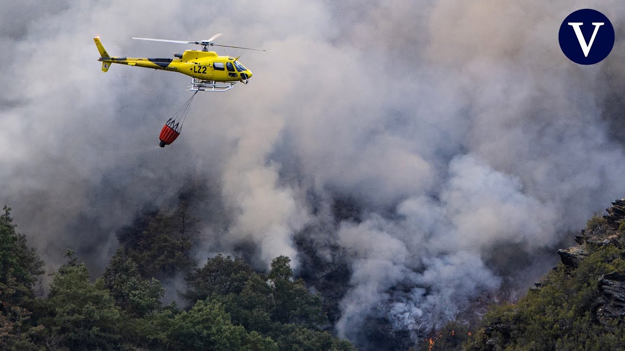 Los incendios en curso y los pueblos destruidos en España, desde el cielo