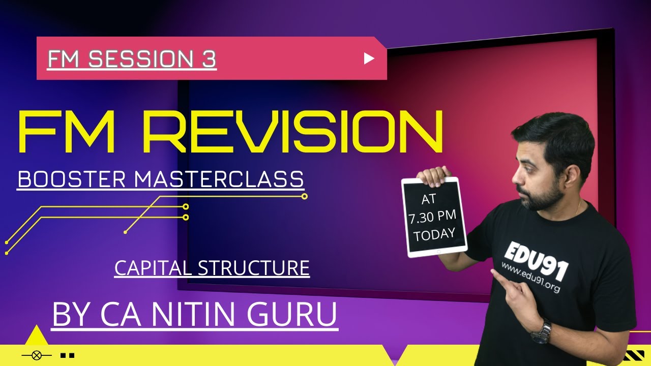 FM SESSION 3 l CAPITAL STRUCTURE l BOOSTER MASTERCLASS l 2024 l CA INTER ICAI l CA Nitin Guru