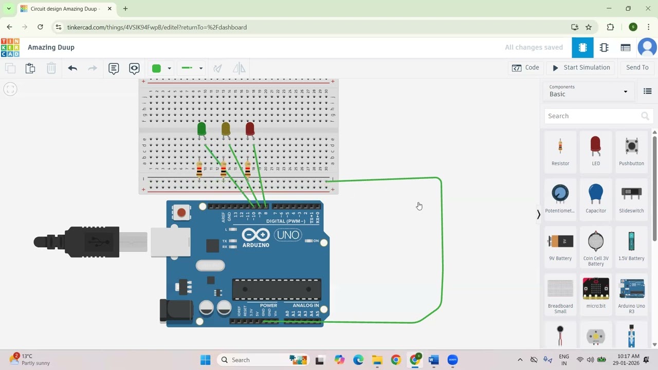 SESSION- 11|| MODULE-4 || CIRCUIT DESIGNING || MULTIPLE LED BLINK