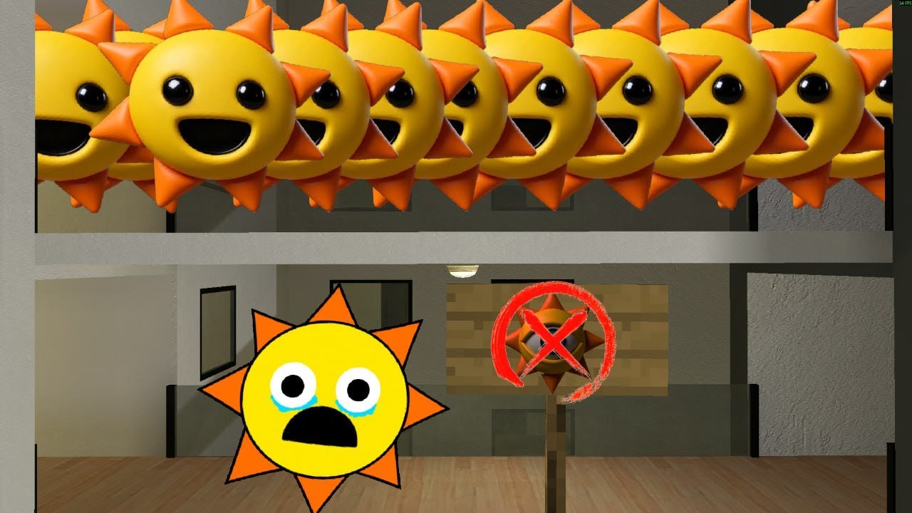Original Sprunki Mr Sun Wants me to Save Him From Whole Hotel of 4K SPRUNKI Mr Suns!