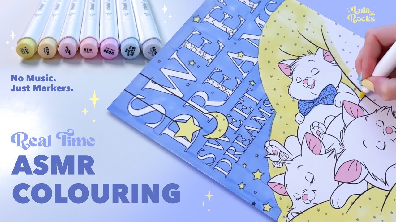 Real Time ASMR Colouring | No Music, Just Ohuhu Markers & Disney Scribbles