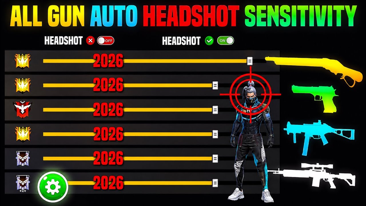Free Fire Max Auto Headshot Trick 2026 Sensitivity | 2gb, 4gb, 6gb Ram Headshot Sensitivity Setting