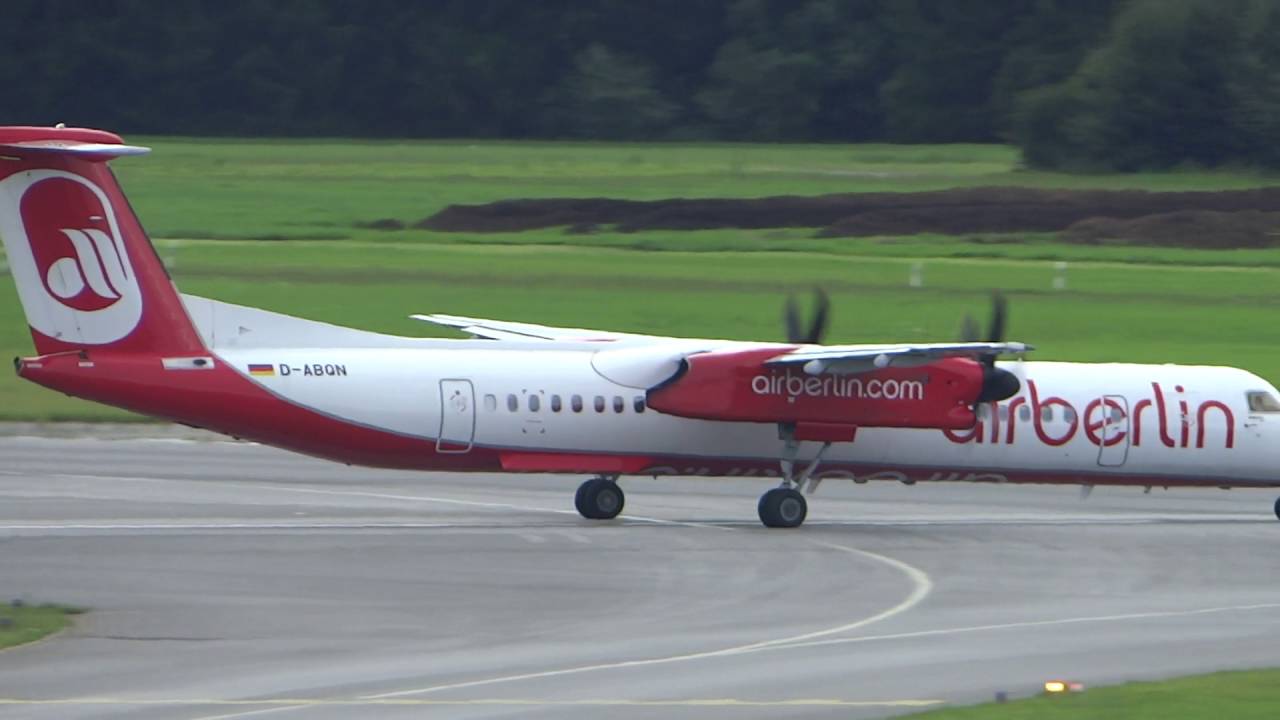 Airberlin Dash 8 Q400 D-ABQL departures at Hamburg Airport