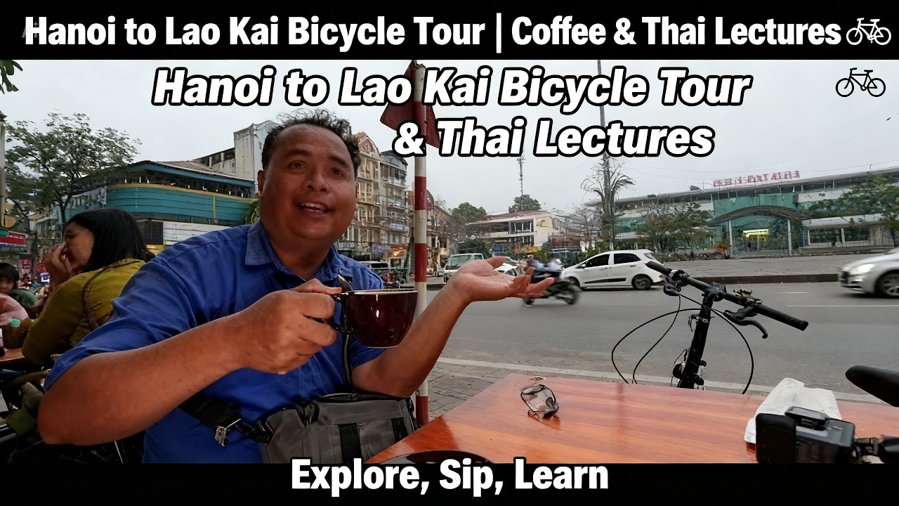 ปั่นจักรยานเที่ยวในลาวกายหน้าสถานีรถไฟของ เวียดนามเหนือ