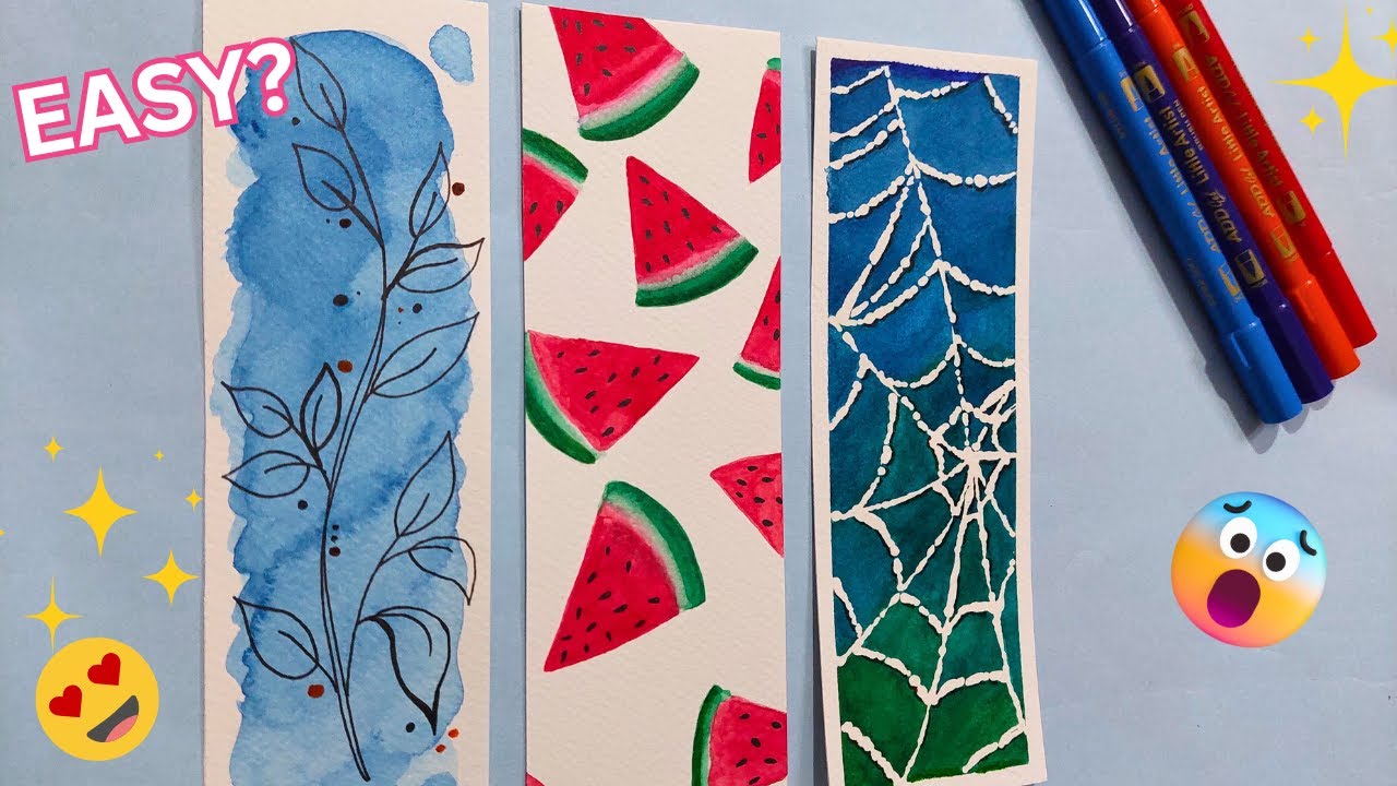 3 Easy Watercolor Bookmarks | DIY Painting Tutorial