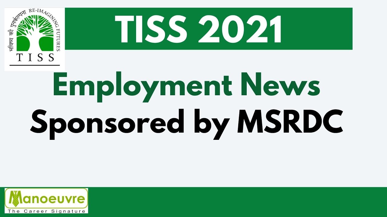 Tiss Employment News 2021 - Sponsored by MSRDC | Senior Officer - Research Officer | Data Analysts