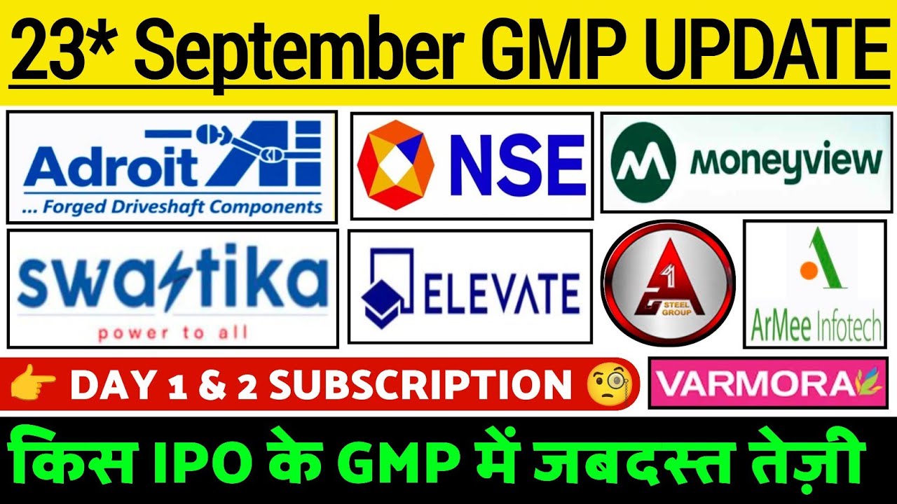 NSE IPO Listing Strategy | Adroit GMP status ? | Swastika IPO GMP | Elevate IPO GMP | All IPO GMP