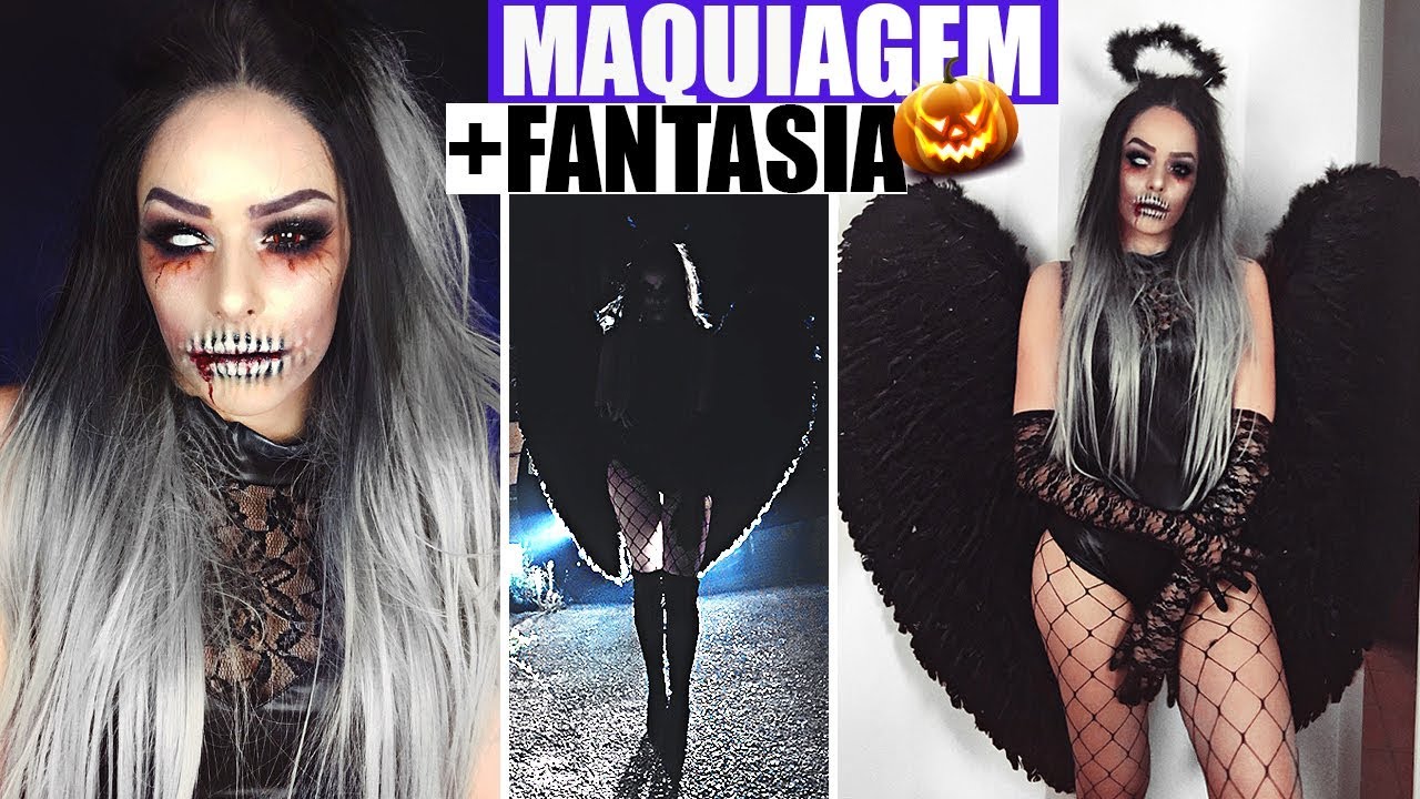 ANJO DA NOITE ♥ MAQUIAGEM HALLOWEEN