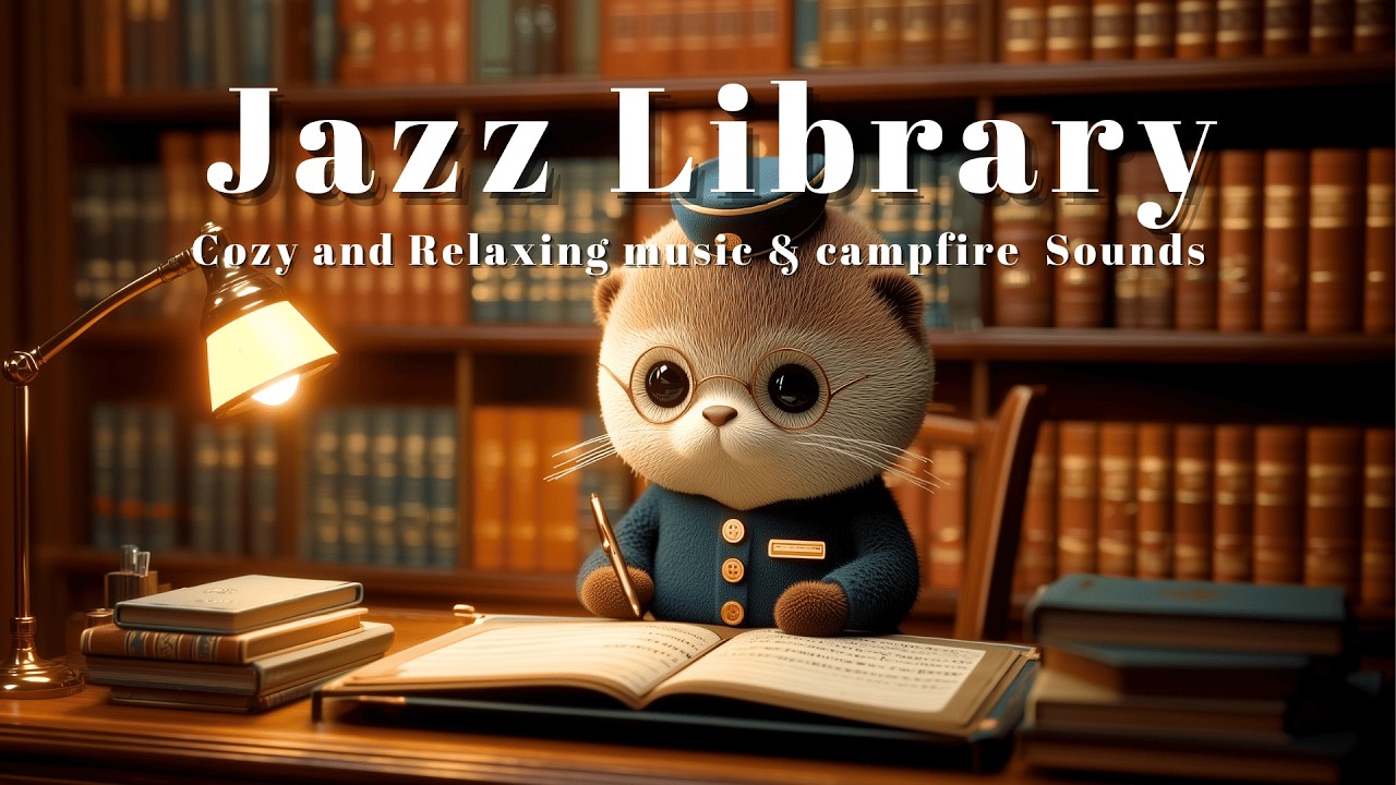 You’re not alone tonight. Study with the Otto in the Private Hotel Library🕯️Cozy Jazz & Fireplace