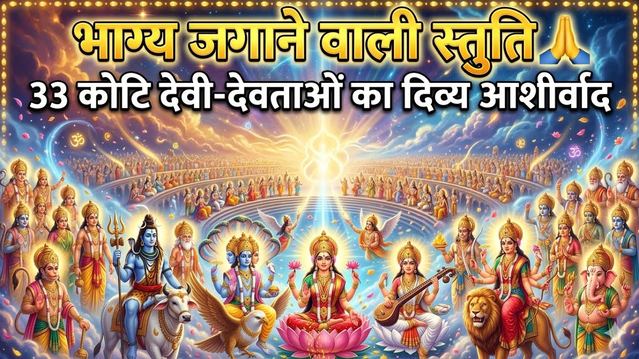 भाग्य जगाने वाली स्तुति 🙏 33 कोटि देवी-देवताओं का दिव्य आशीर्वाद All Gods Bhajan 🛕