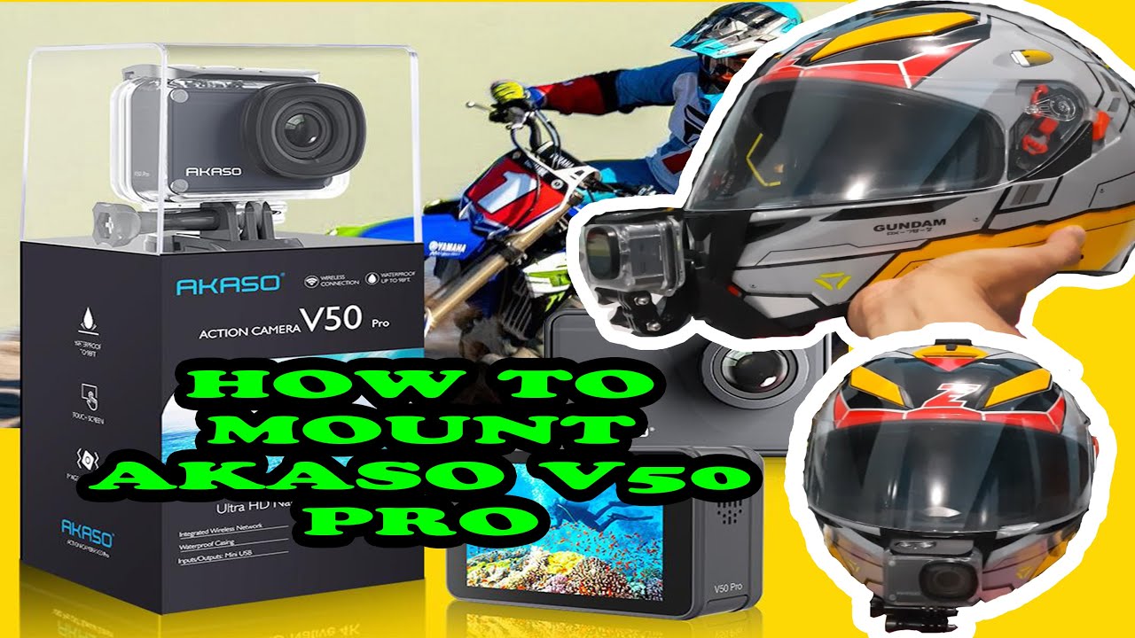 HOW TO MOUNT AKASO V50 PRO ACTION CAMERA TO A HELMET