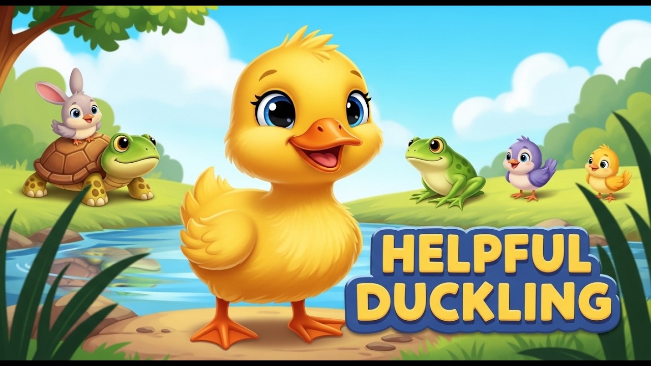 The Helpful Duckling Story 🦆 | Kids Moral Story|Bedtime Story for Children 🌙 | The Duckling Who Help