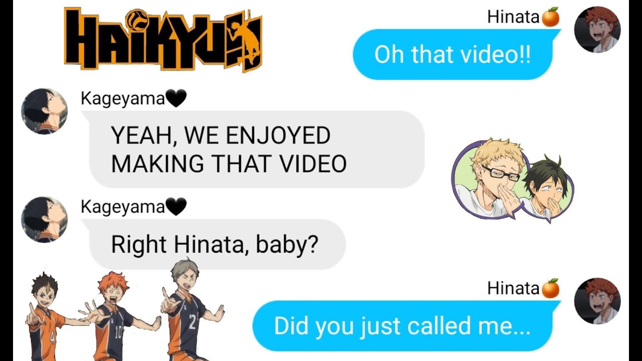 Haikyuu texts- Kageyama is jealous? Kenma flirting with Hinata?!