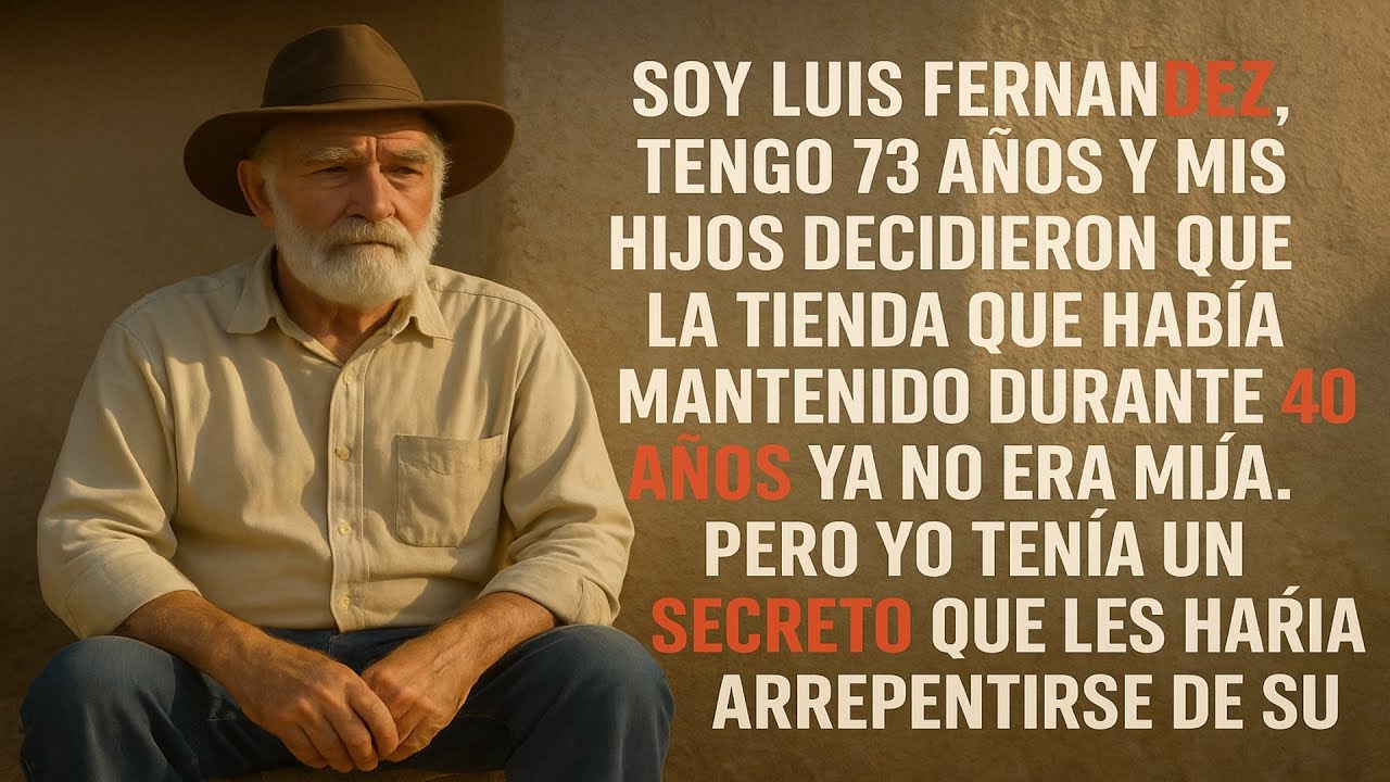Me llamo Luis Fernández, tengo 73 años. Mis hijos vendieron mi tienda y me echaron de casa.