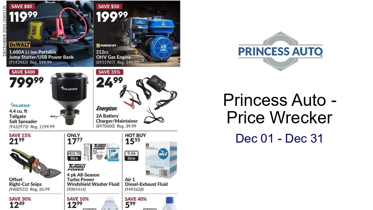 Princess Auto - Price Wrecker Dec 01 - Dec 31