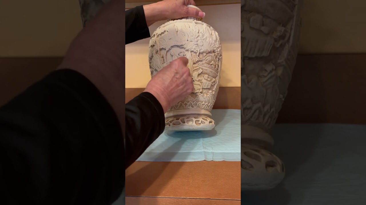 Cleaning a raise relief Vintage Vase before selling. This is what happened?