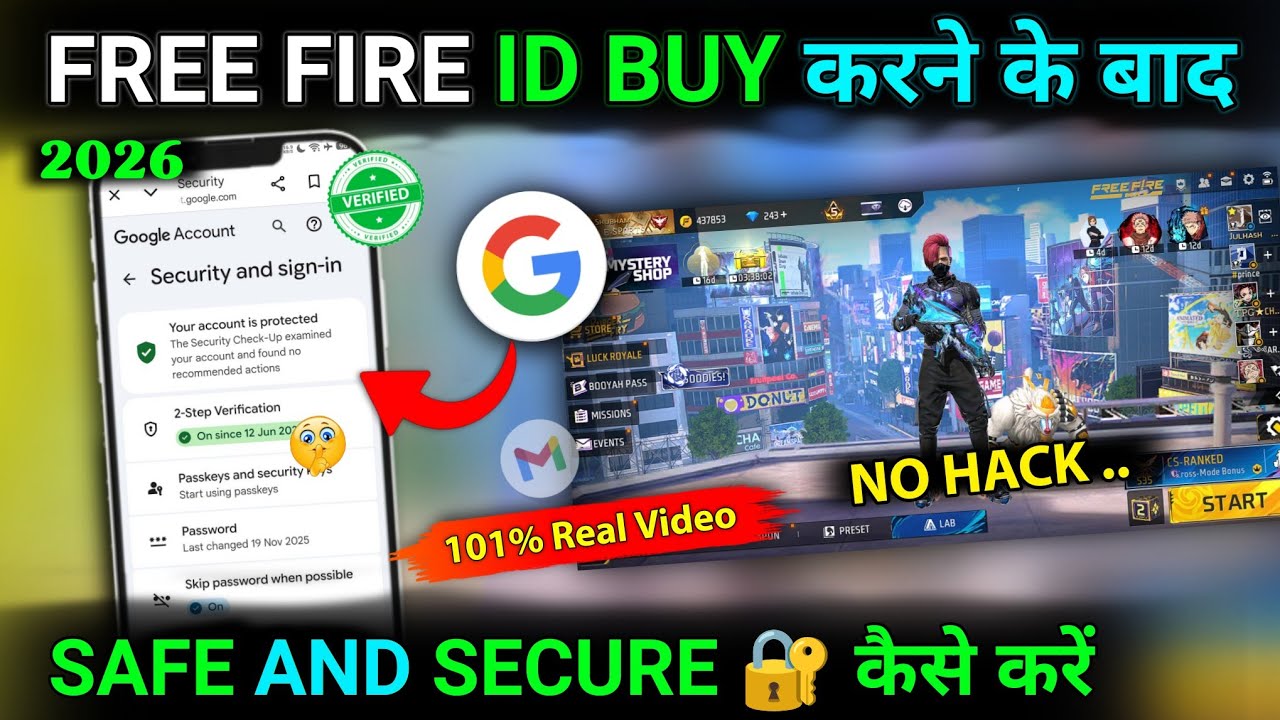 How To Secure Free Fire Google Account After Buying | How To Secure Free Fire Google Account 2026