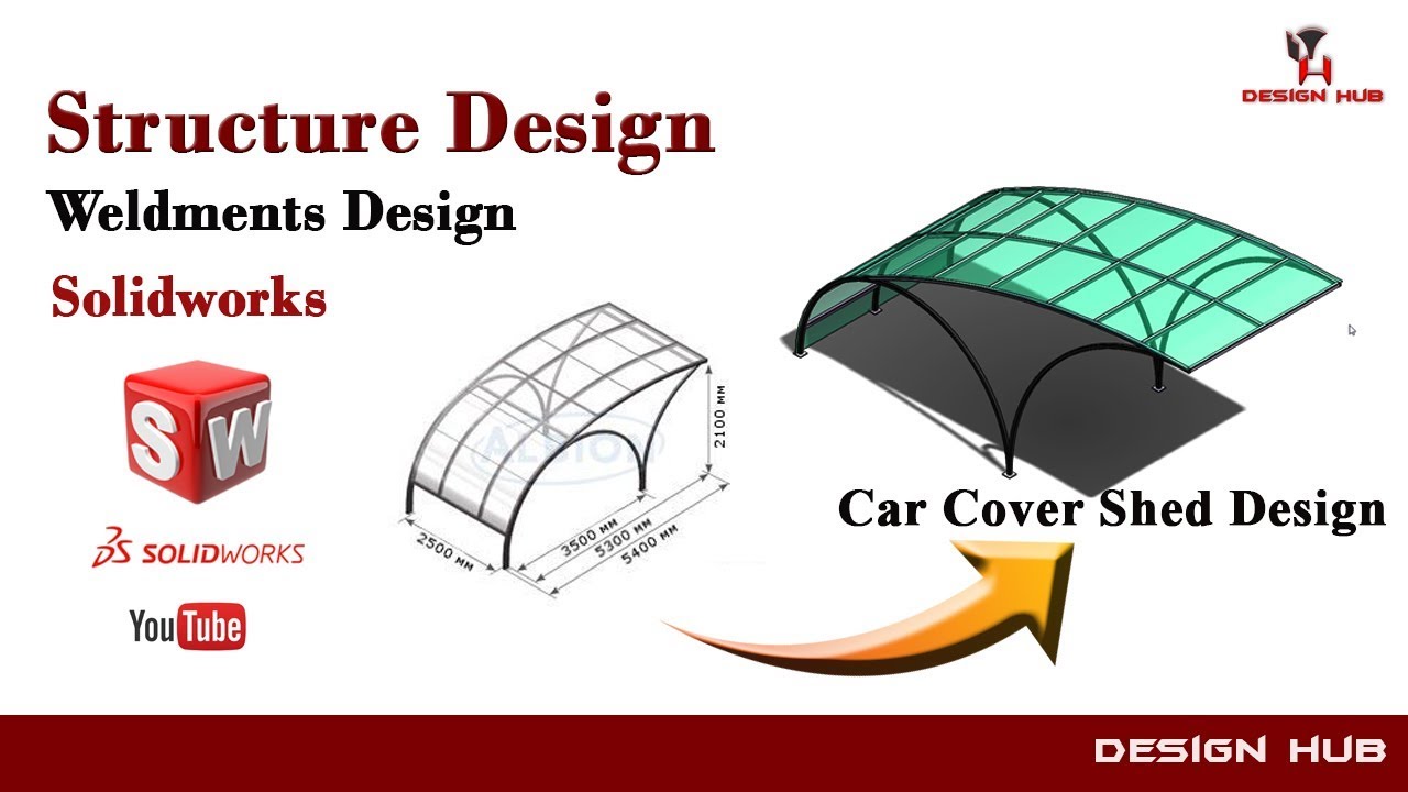 Car Shed Design |Pergola shed Design| Solidworks Structural Design |