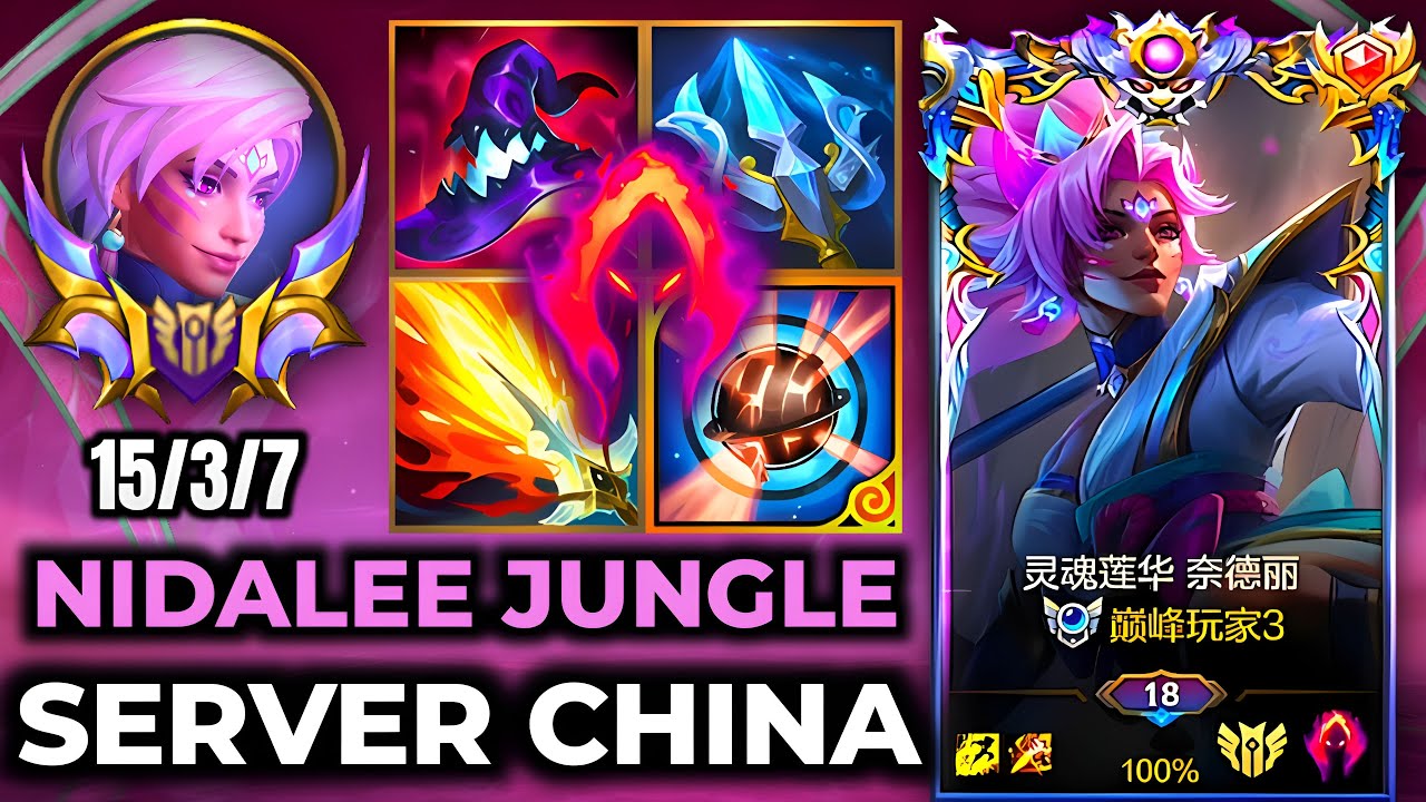 Nidalee Wild Rift China - MVP 15 Kills Build Runes Season 19 - Gameplay Spirit Blossom Nidalee
