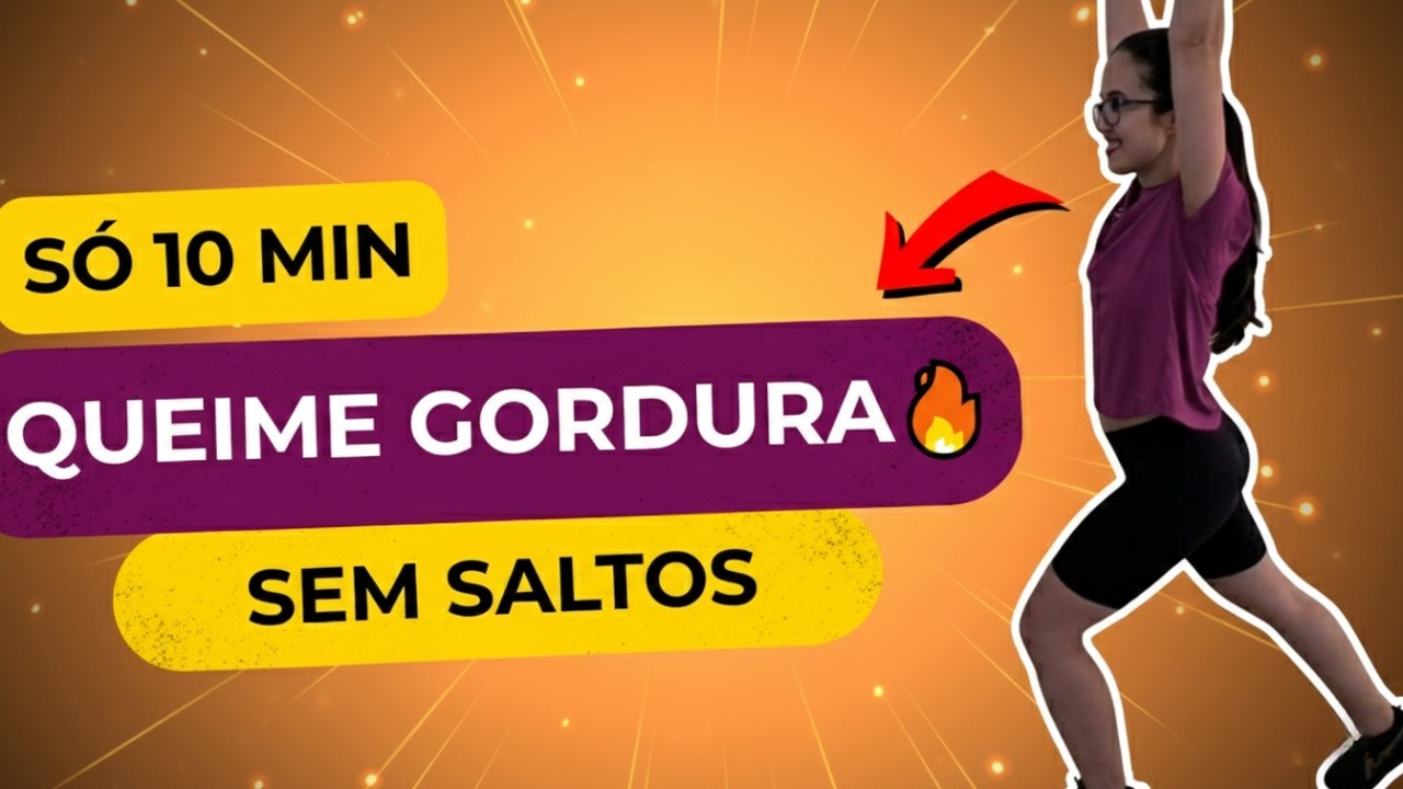 10 MIN CARDIO HIIT PRA QUEIMAR GORDURA - EM CASA - Sem equipamentos, Sem Saltos e Sem repetições