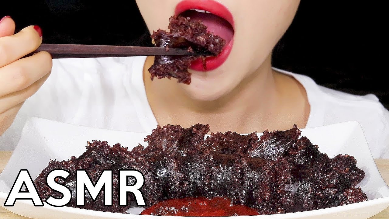 ASMR Korean Blood Sausage (SOONDAE) 순대 리얼사운드 먹방 Eating Sounds
