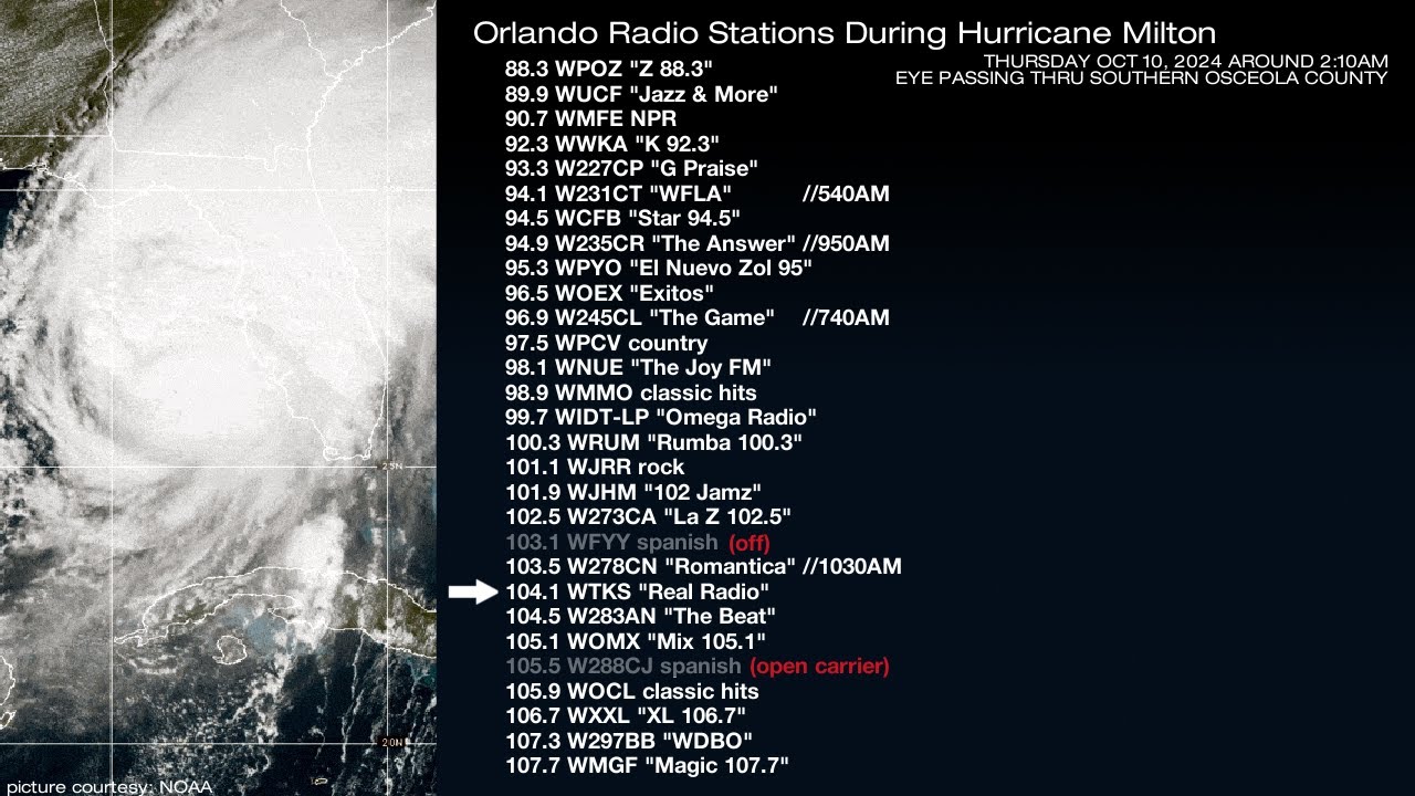 Orlando Radio Stations During Hurricane Milton