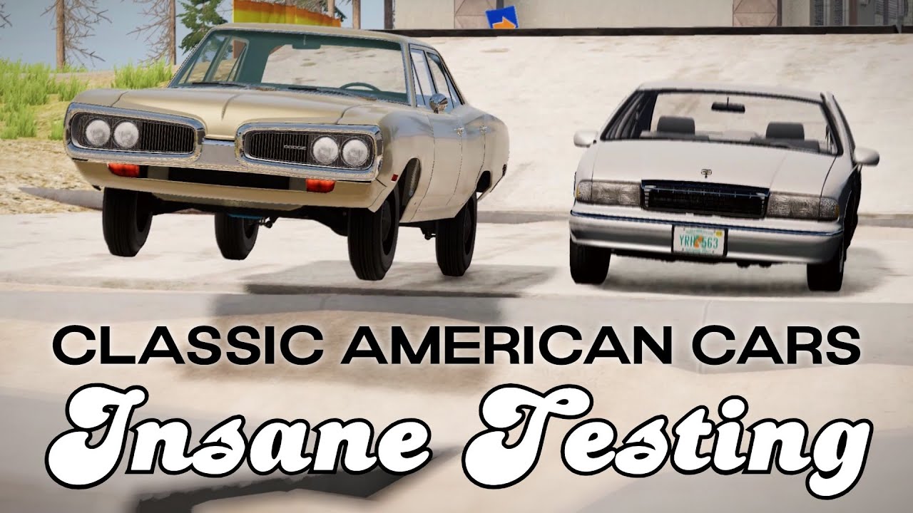 BeamNG.drive | American cars insane testing めちゃくちゃな道を無理やり走らせるテスト #beamng #beamngmods