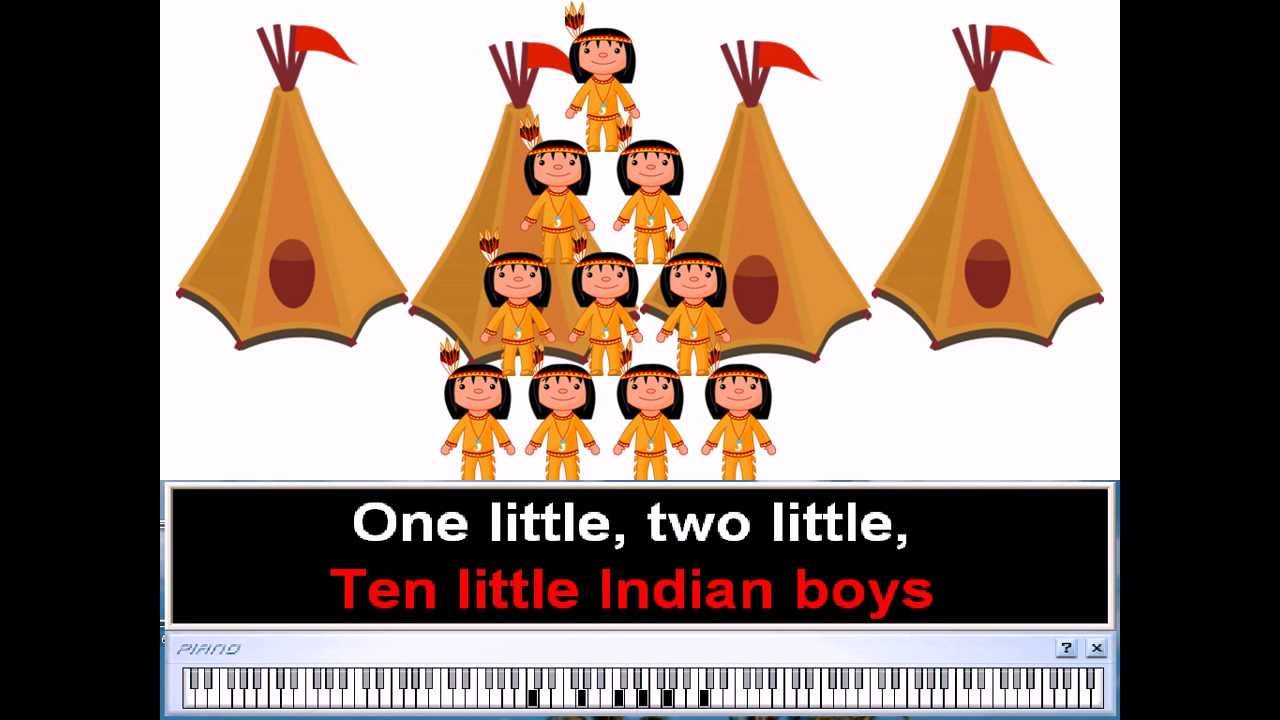 Ten Little Indian Boys - Nursery Rhymes | Children Folk Song (Karaoke)