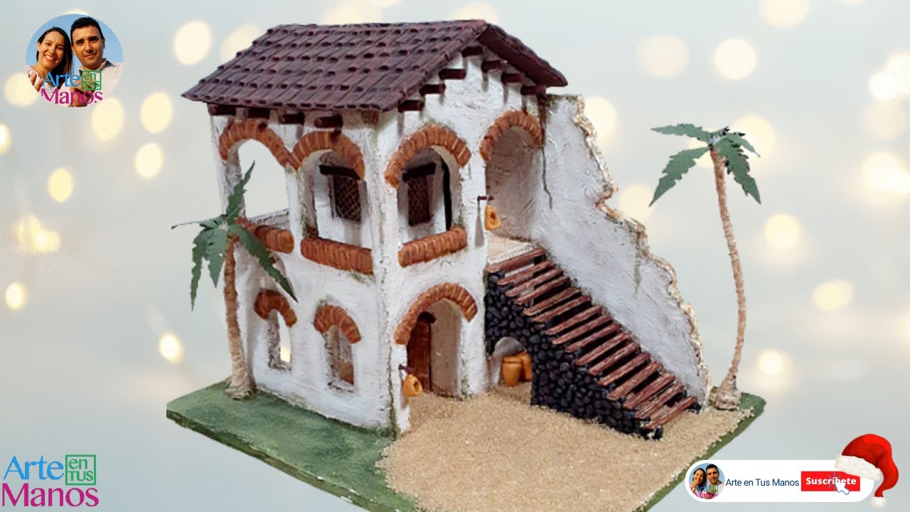 🔴Cómo Hacer una CASA DE DOS PISOS Para Pesebres, Belenes, Tutorial Con Arte en Tus Manos
