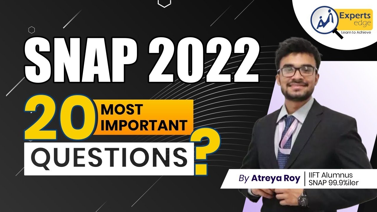 SNAP 2022 | 20 Most Important Questions | SNAP Practice Questions | SNAP Exam Preparation