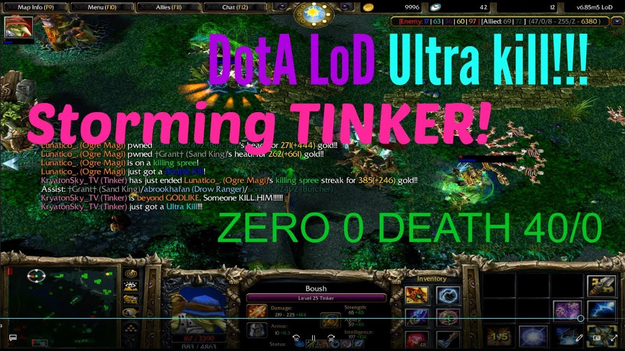 DotA 1 6.85i LOD - THUNDEER TINKER!!!! 50/0