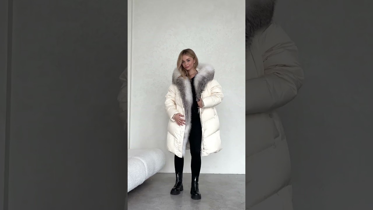 Пуховик с мехом арктической лисы белый арт. 1873 #обзор #fashionstyle #outfit #instagram #ozon #ootd
