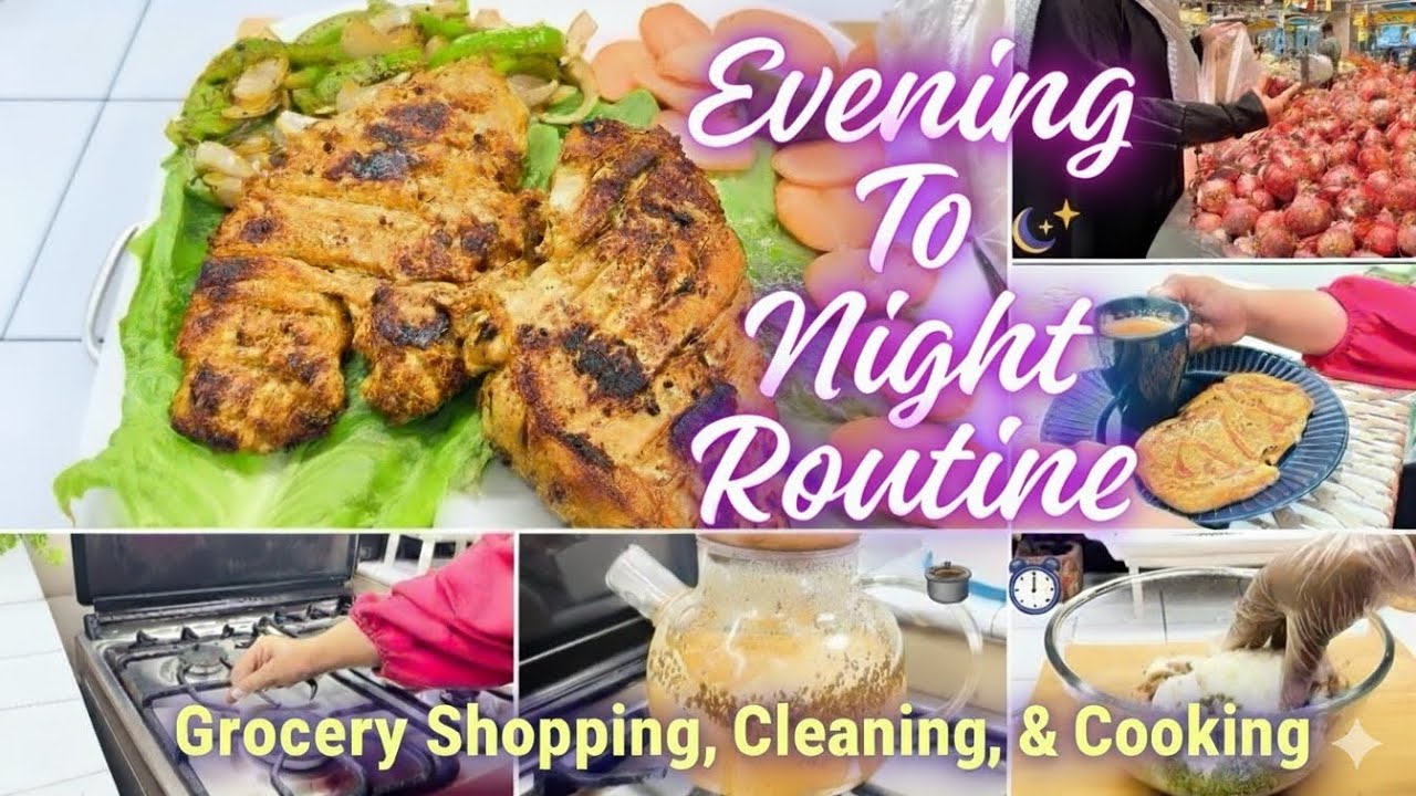 My Peaceful Evening Routine|Grocery Shopping | Kitchen Cleaning + Cooking| Evening To Night Routine 
