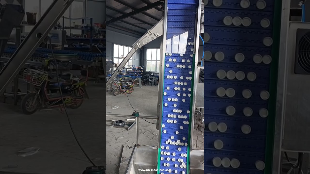 Plastic cap elevator sorting feeding conveyor cap sorting feeding system