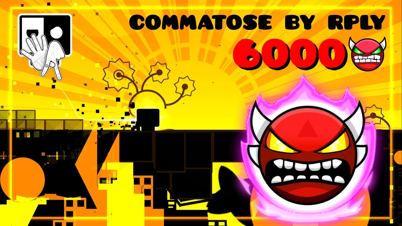 😈6000 ДЕМОНОВ!!!😈🔥commatose by rply 100%❤️‍🔥Абсолютно легендарный уровень и видео!🤩🤤 | Geometry Dash
